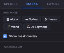 Masks tab